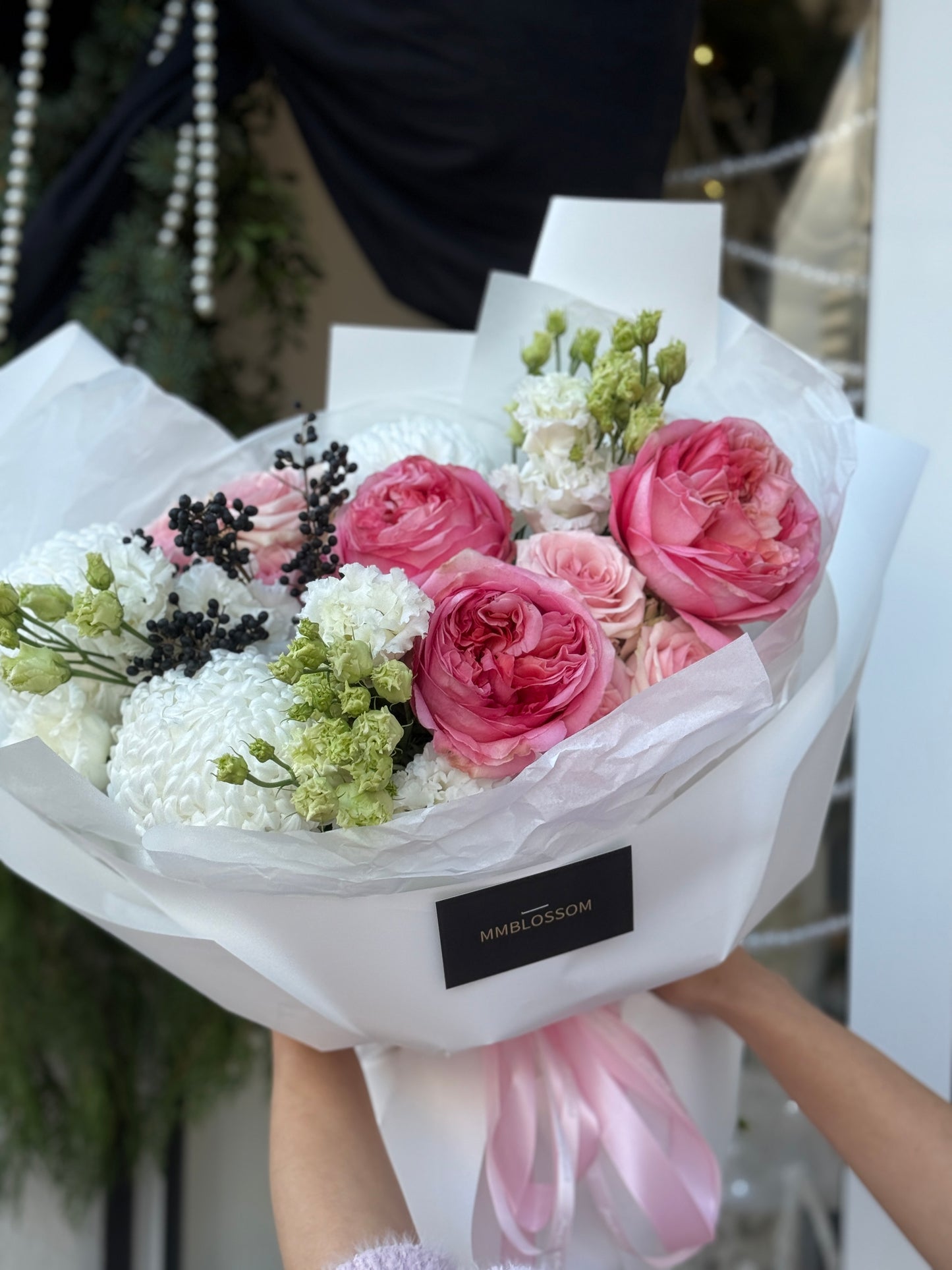Romantic Pink & White Garden Bouquet