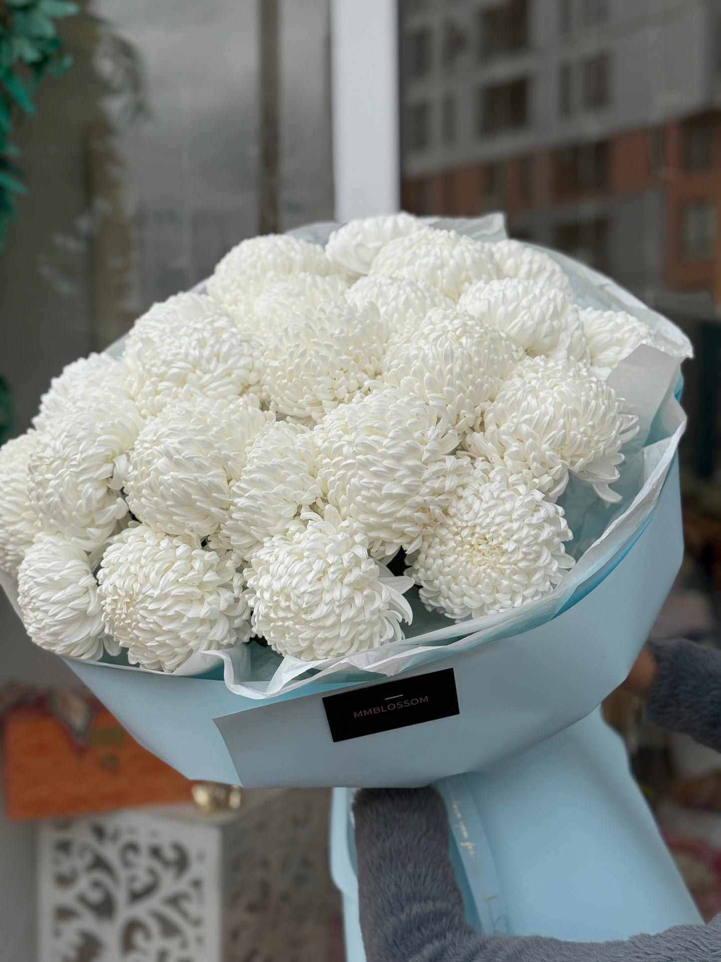 Pure Elegance White Chrysanthemum Bouquet