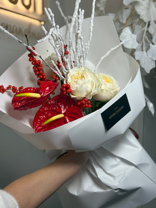 Winter Crimson Elegance Bouquet