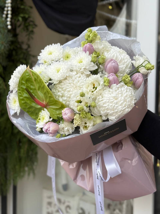 Elegant White & Pastel Bouquet